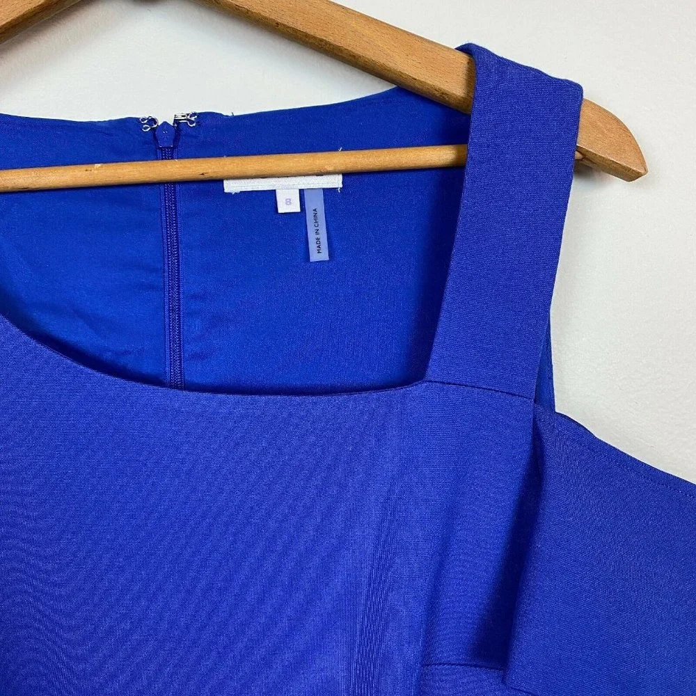 1. State Dress Womens 8 Blue Sheath Cut Out Cold‎ Shoulder Party $109 New